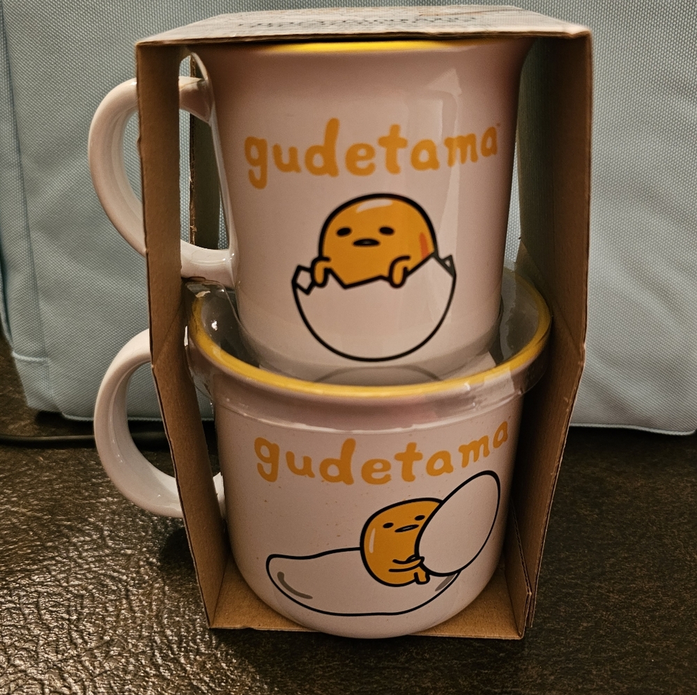 NIB Gudetama The Lazy Egg Mugs